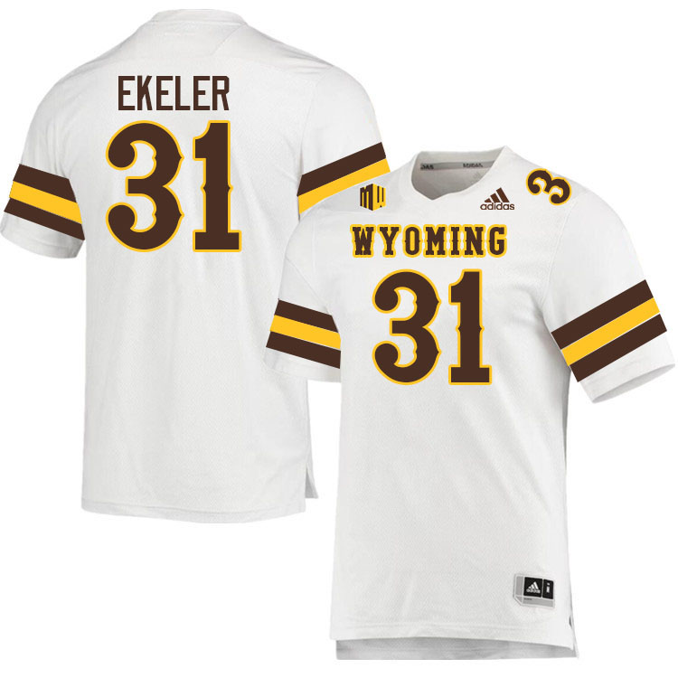 Wyoming Cowboys #31 Wyett Ekeler College Football Jerseys,Uniforms-White Wyoming Cowboys #31 Wyett Ekeler College Football Jerseys,Uniforms-White
